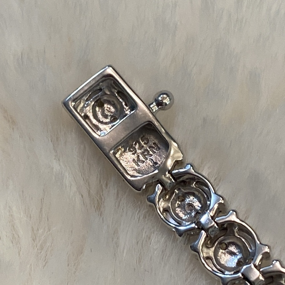 Diamond Cluster Tennis Bracelet - Picture 4 of 5